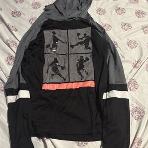 Black and Gray Graphic Hoodie